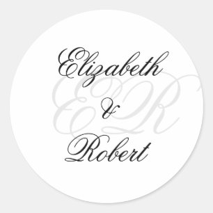 Stickers Mariage Monogramme de luxe minimaliste