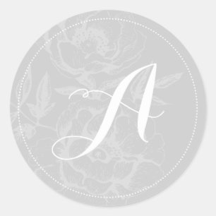 Stickers Mariage Monogramme en Argent