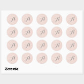 Stickers Mariage Monogramme en bande rose (Feuille)