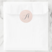 Stickers Mariage Monogramme en bande rose (Sac)