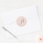 Stickers Mariage Monogramme en bande rose (Enveloppe)