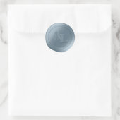 Stickers Mariage Monogramme en cire bleu Dusty (Sac)