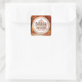Stickers Mariage Monogramme Feuilles Automatiques  (Sac)