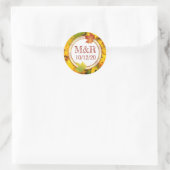 Stickers Mariage Monogramme Feuilles Automatiques  (Sac)