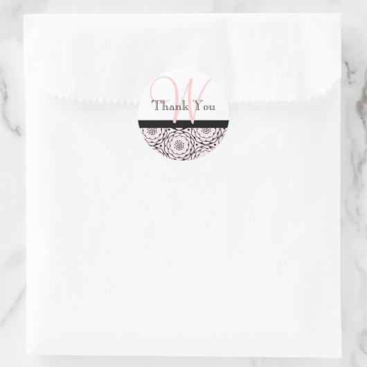 Stickers Mariage Monogramme Merci (Sac)