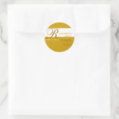 Stickers Mariage Monogramme Merci Or (Sac)