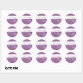 Stickers Mariage Monogramme Merci violet (Feuille)