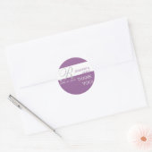 Stickers Mariage Monogramme Merci violet (Enveloppe)