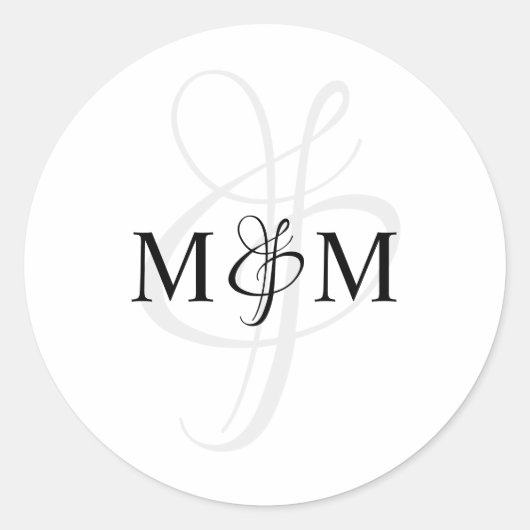 Stickers Mariage Monogramme moderne (Devant)