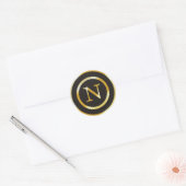 Stickers Mariage Monogramme Or N initial (Enveloppe)