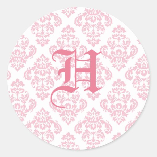 Stickers Mariage Monogramme rose (Devant)