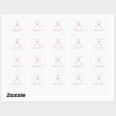 Stickers Mariage Monogramme Rouge Whimsical Flouri (Feuille)