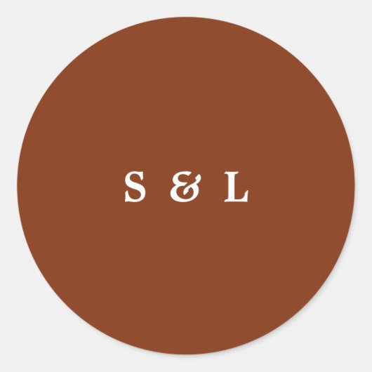 Stickers Mariage Monogramme simple rustique (Devant)