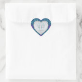 Stickers Mariage Monogramme Turquoise Aqua violet (Sac)