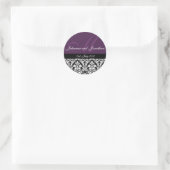 Stickers Mariage Monogramme Violet Damas (Sac)