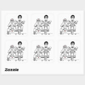 Stickers Mariage Moto et Sidecar (Feuille)