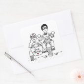 Stickers Mariage Moto et Sidecar (Enveloppe)