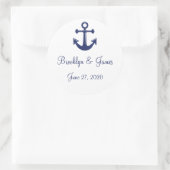 Stickers Mariage Nautique Bleu Marine Avec Ancre (Sac)