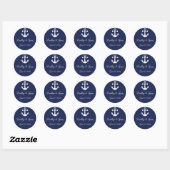 Stickers Mariage Nautique Bleu Marine Avec Ancre (Feuille)