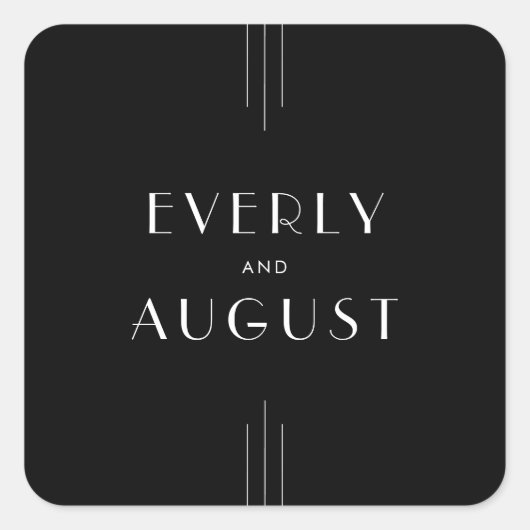 Stickers Mariage Noir Art Déco TOUS modernes (Devant)