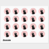 Stickers Mariage noir et blanc Silhoutte (Feuille)
