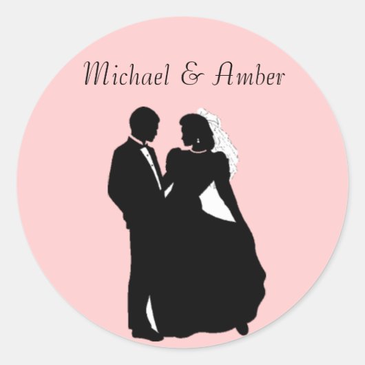 Stickers Mariage noir et blanc Silhoutte (Devant)