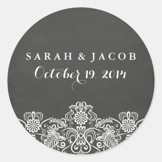Stickers Mariage noir et dentelle (Devant)