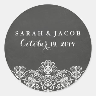 Stickers Mariage noir et dentelle