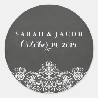 Stickers Mariage noir et dentelle