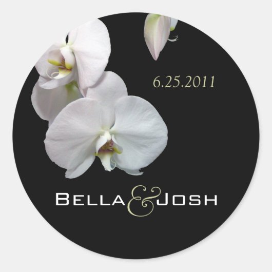 Stickers Mariage Orchidées Blanches (Devant)