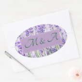 Stickers Mariage Oval Fields Lavender (Enveloppe)