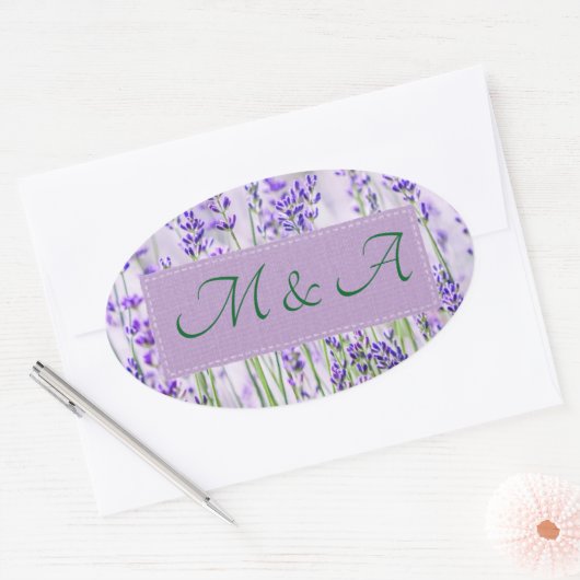 Stickers Mariage Oval Fields Lavender (Enveloppe)