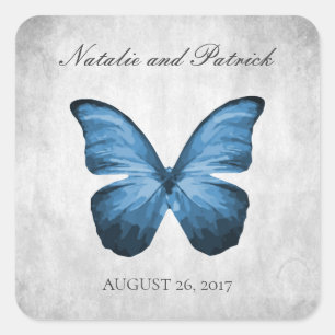 Stickers Mariage Papillon Bleu
