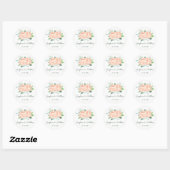 Stickers Mariage Peony Peach Watercolor (Feuille)