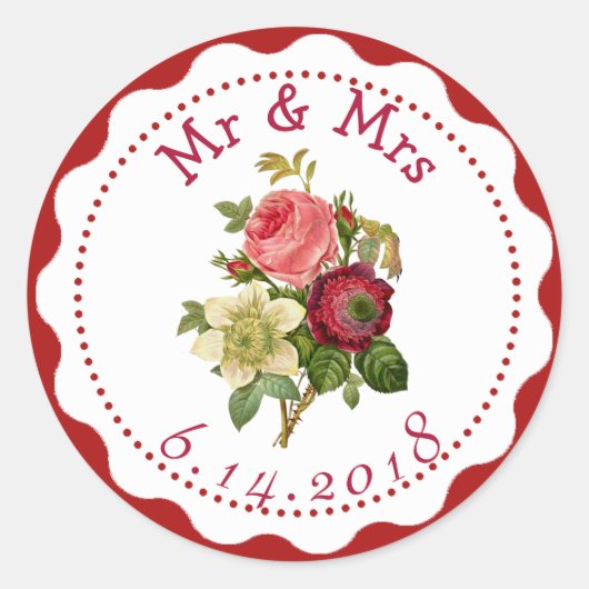 Stickers Mariage personnalisé Bouquet floral (Devant)