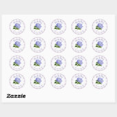 Stickers Mariage personnalisé Fleurs violettes (Feuille)
