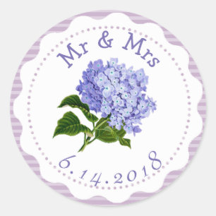Stickers Mariage personnalisé Fleurs violettes