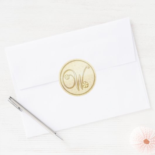 Stickers Mariage Personnalisé : Monogramme initial (Enveloppe)