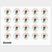Stickers mariage personnalisé Rose rouge (Feuille)