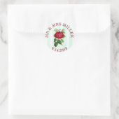 Stickers mariage personnalisé Rose rouge (Sac)