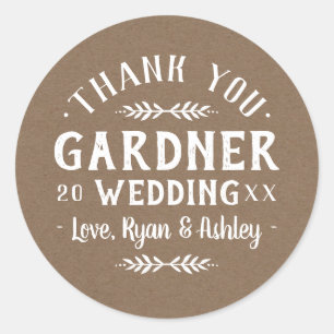 Stickers Mariage Personnalisé Rustique Moderne Fav