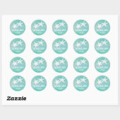 Stickers Mariage personnalisé Starfish Aqua (Feuille)