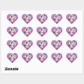 Stickers mariage Photo Merci en forme de coeur (Feuille)