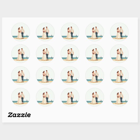 Stickers Mariage Plage (Feuille)