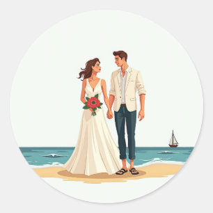 Stickers Mariage Plage