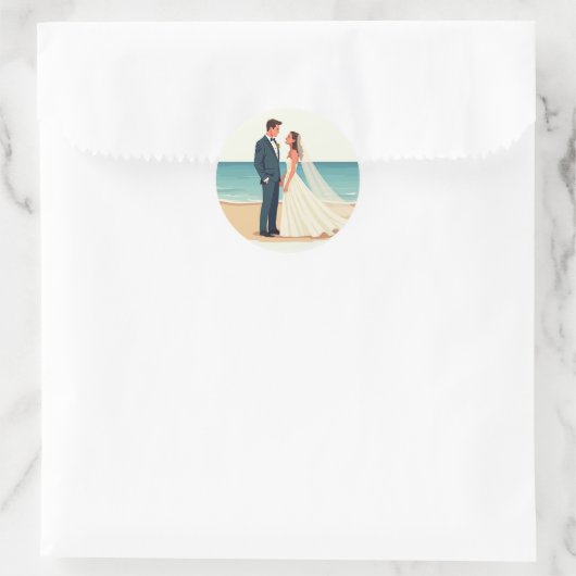 Stickers Mariage Plage (Sac)