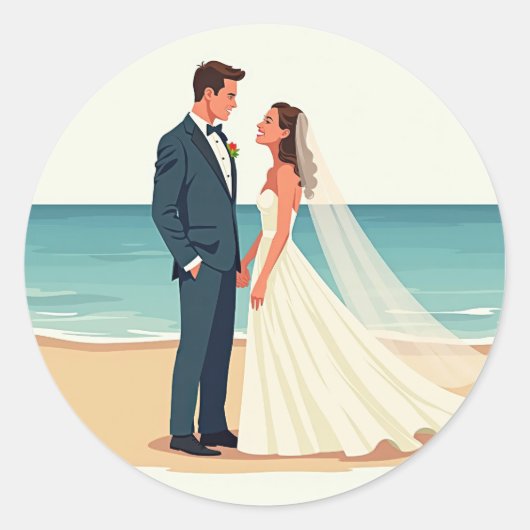 Stickers Mariage Plage (Devant)