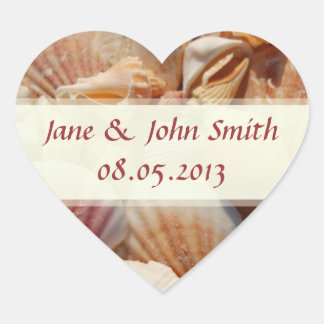 Stickers Mariage Plage Faveur : Coquillages