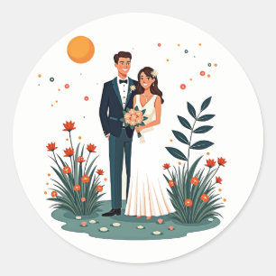 Stickers Mariage Romance Floral