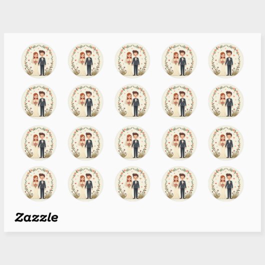 Stickers Mariage romantique (Feuille)